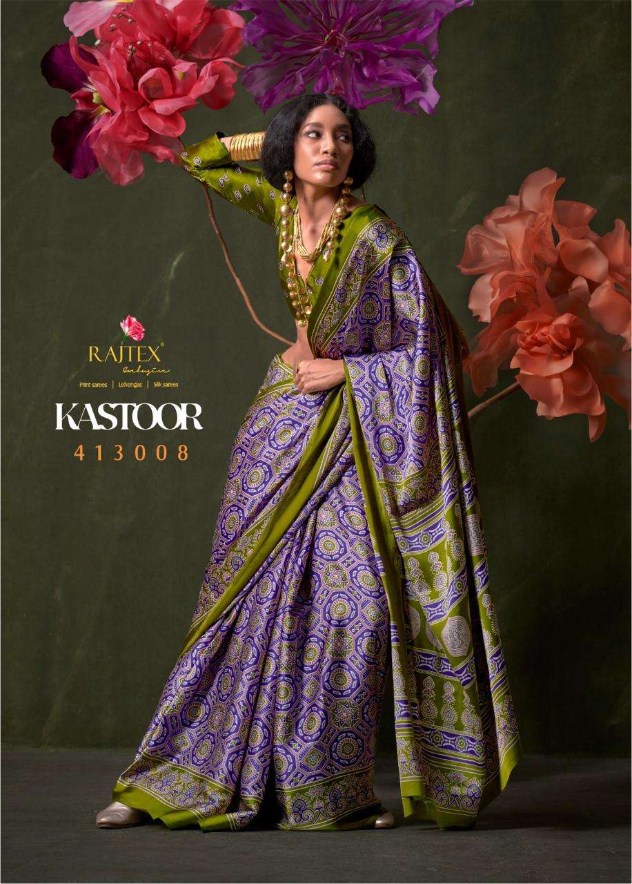 Lavender Green crepe Silk Saree