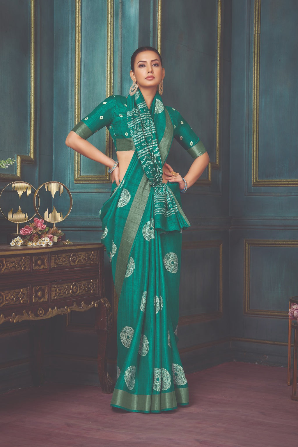 Elegant Green art silk saree