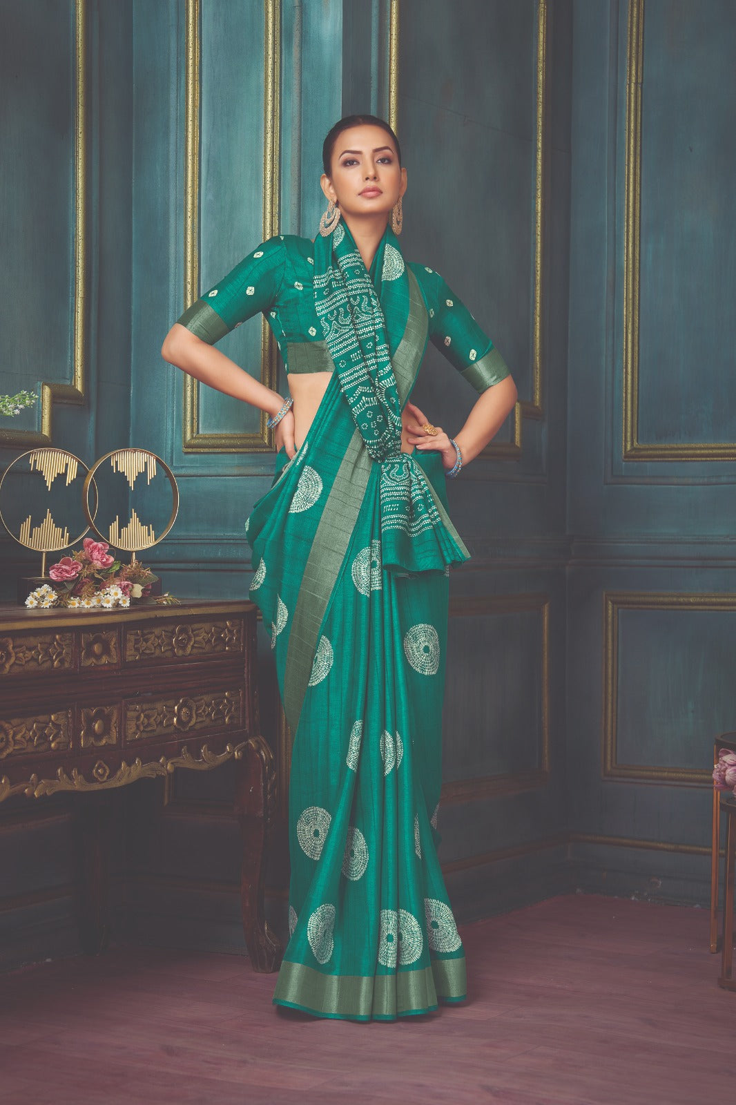 Elegant Green art silk saree