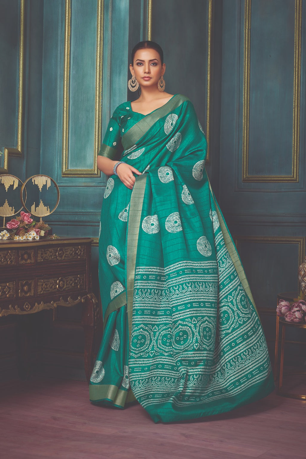 Elegant Green art silk saree