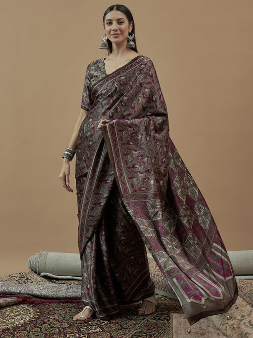 Ajrakh Printed Modal Traditional Silk Saree