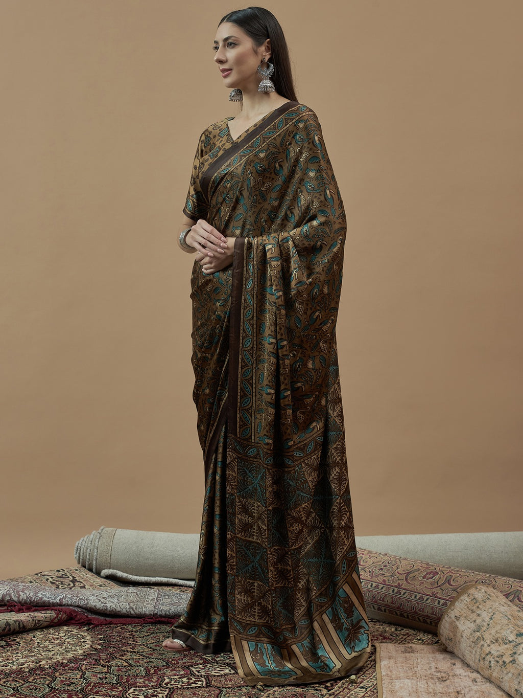 Traditional Modal animal printed silk Saree