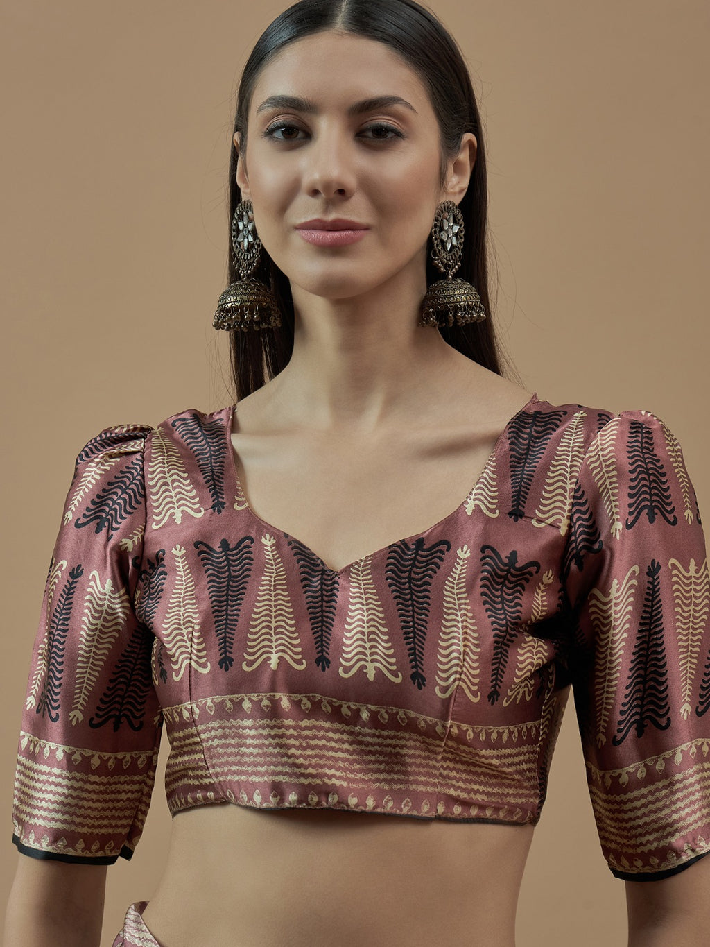 Ethnic Modal Silk Printed saree with unstitched blouse