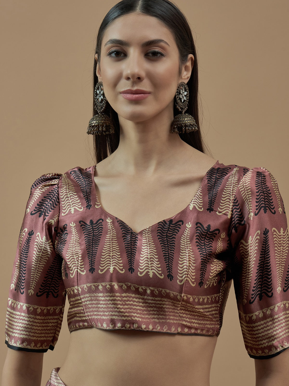 Ethnic Modal Silk Printed saree with unstitched blouse